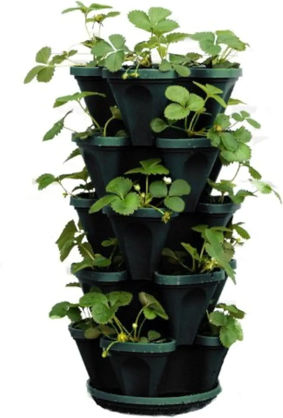 

5-Tier Stackable Planter for Strawberries, Herbs, Flowers & Vegetables - Indoor/Outdoor Vertical Gardening in Hunter Green