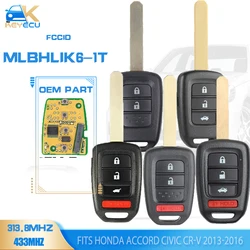 KEYECU scheda OEM MLBHLIK6-1T chiave remota 313.8MHz / 433MHz ID47 Chip 2B/3B/4B Fob per Honda Accord Civic CR-V 2013 2014 2015 2016