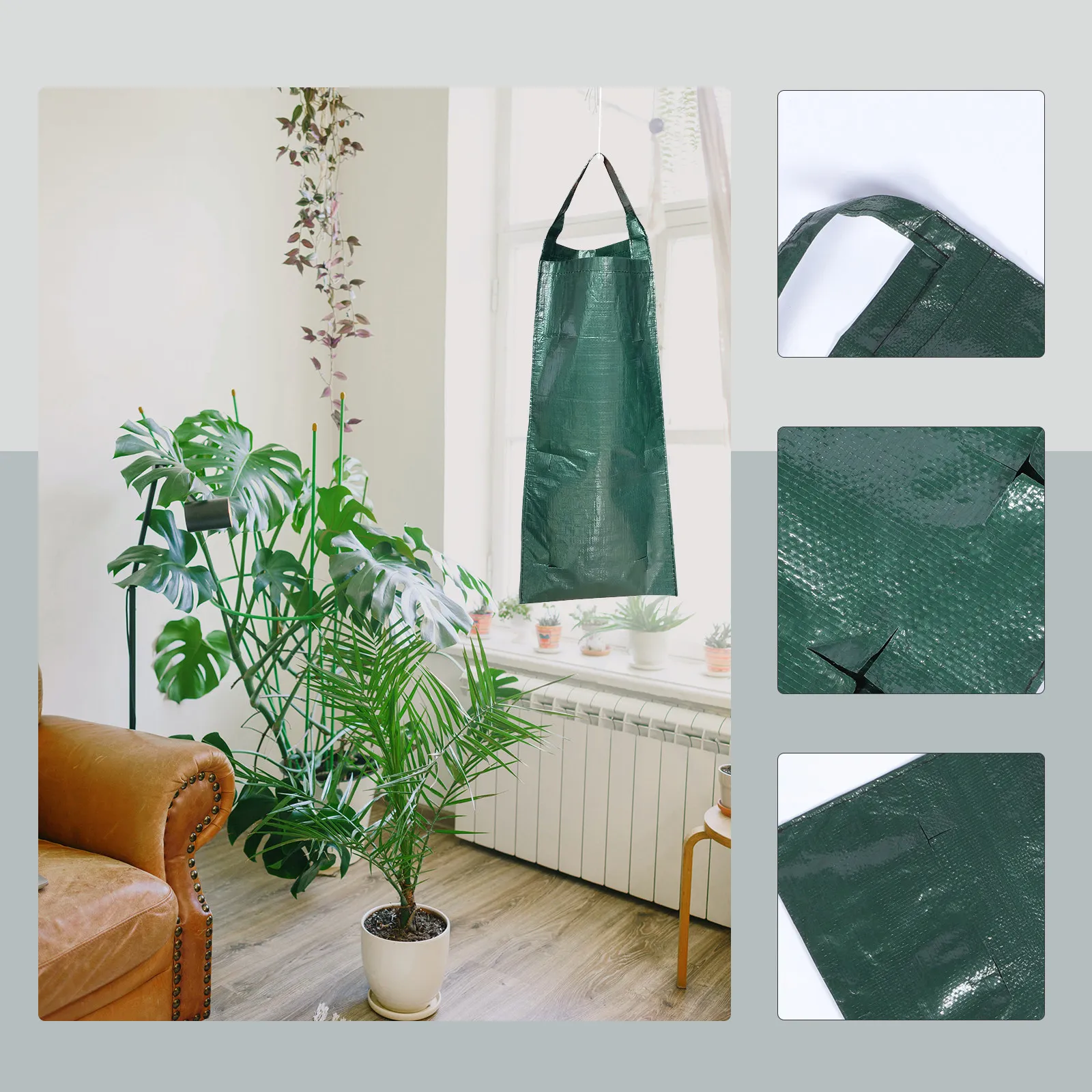 2Pcs Wall-Mounted Plant Bags Multi-Pocket Vertical Hanging Type Breathable Planting Containers for Indoor Strawberry Garden