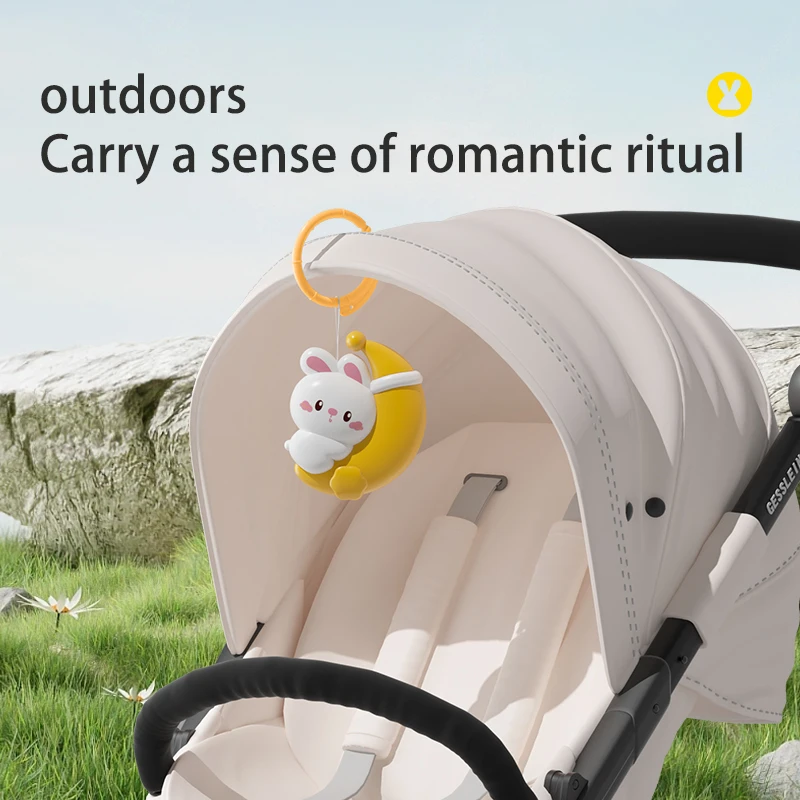 Luz de noche de dibujos animados, juguetes colgantes de cama, lámpara de mesita de noche de compañero de sueño para niños, luz suave, colgante de cochecito, campana colgante, juguetes para bebés