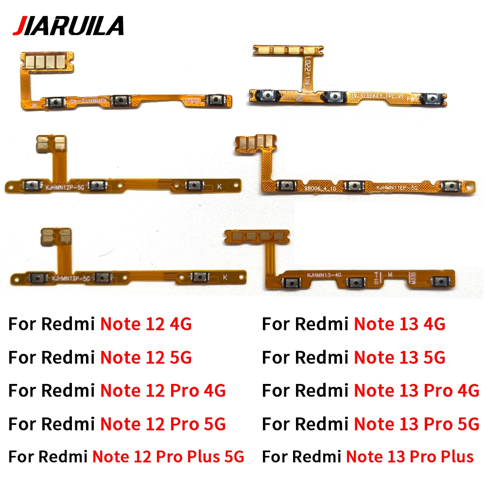 Kabel Flex sakelar tombol Volume daya on off, untuk Xiaomi Redmi Note 12 13 Pro 4G 5G Plus