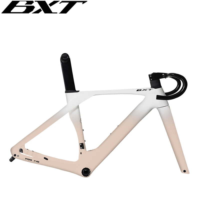 

BXT Carbon Road Bike Frame Fully Hidden Line Carbon Disc Frame Fork 100x12mm Frame 142x12mm fit Screw-in BSA 68mm