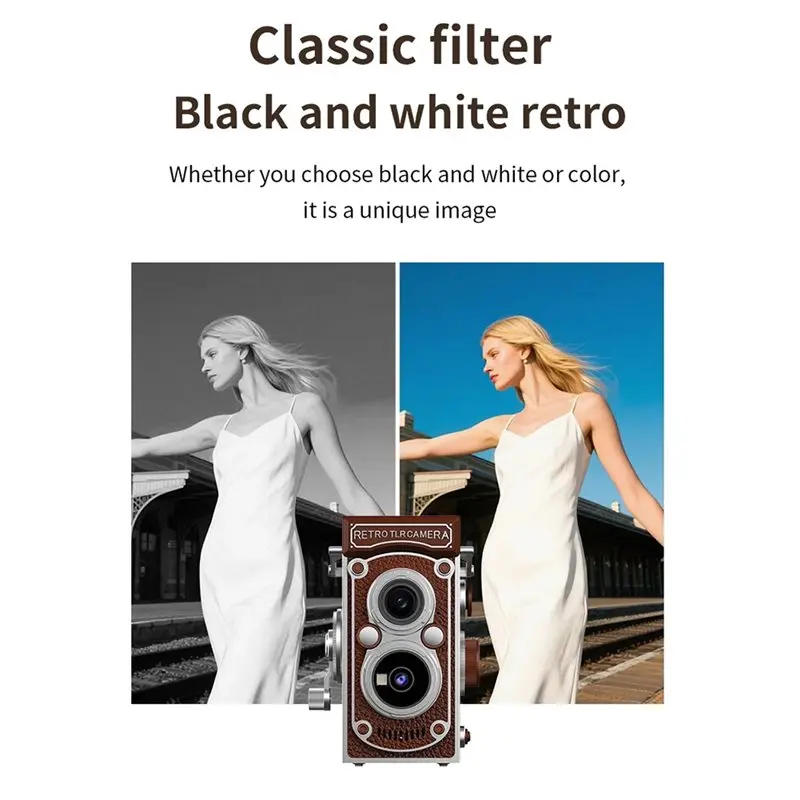 ABKQ-Infrared Night Vision Function Dual Lens Retro Camera Manual Joystick Operation HD Nostalgic Portable Design