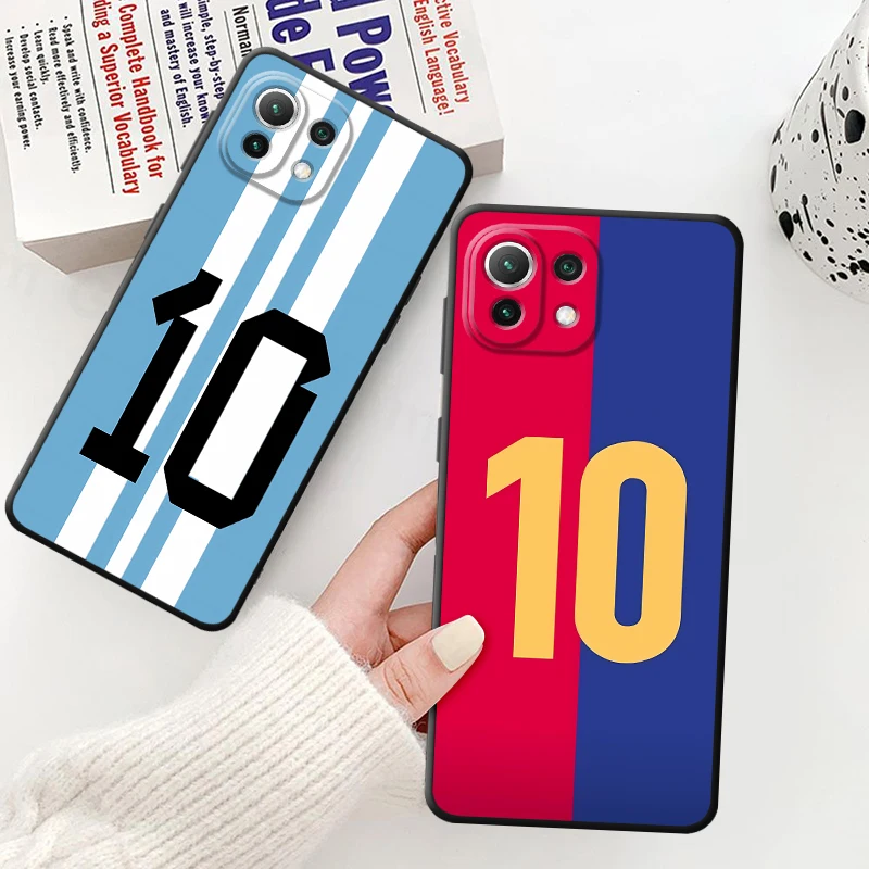 Крутой чехол с футбольным номером для Xiaomi Mi 15 10T 13Lite 12 Lite 11T Pro 14 Pro 11 Lite 12T 12x Soft Cover
