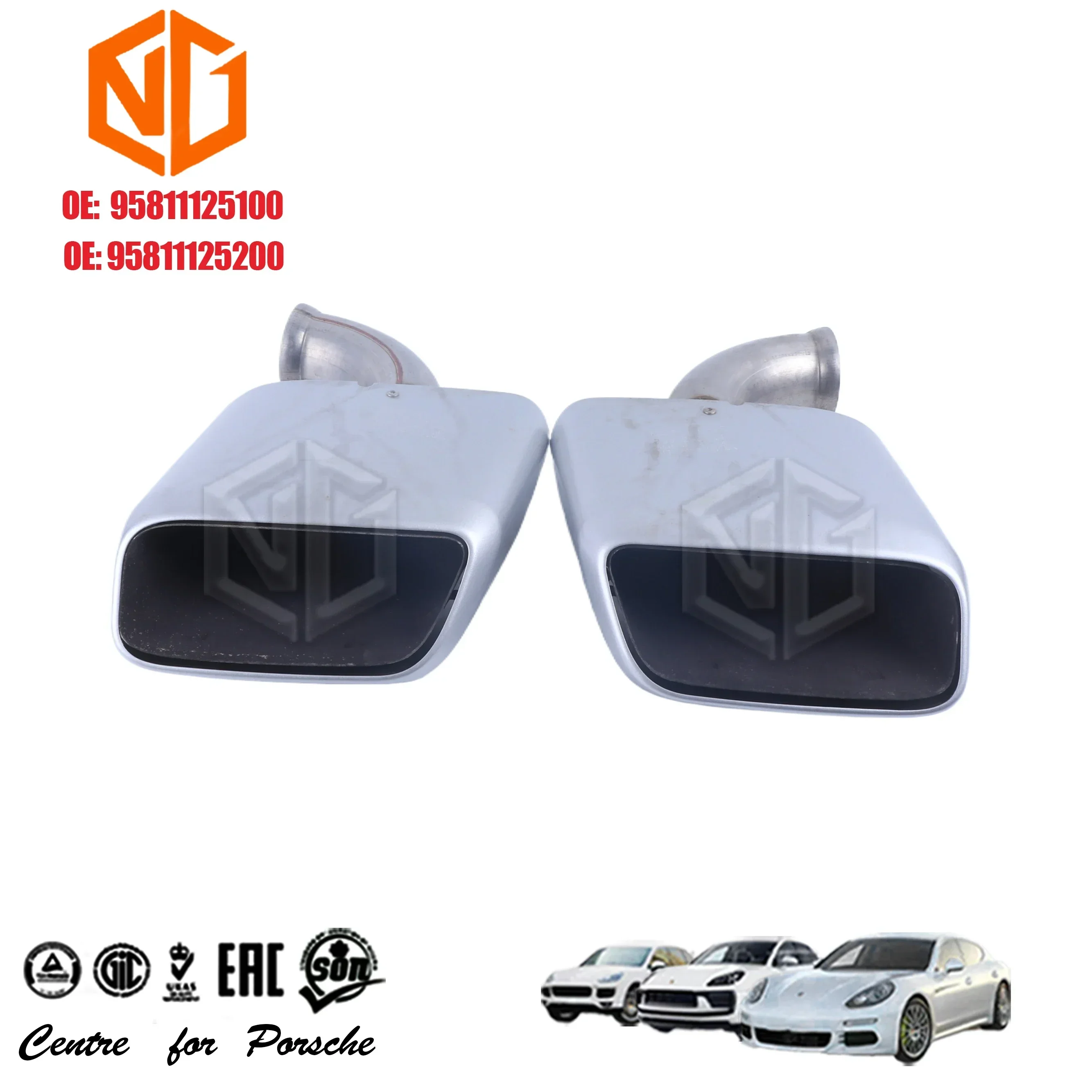 

GZ LAIDE Exhaust Tip Stainless Steel Tail Throat Mirror Polished Exhaust Tip for PORSCHE Cayenne 958 2011-2014 95811125100