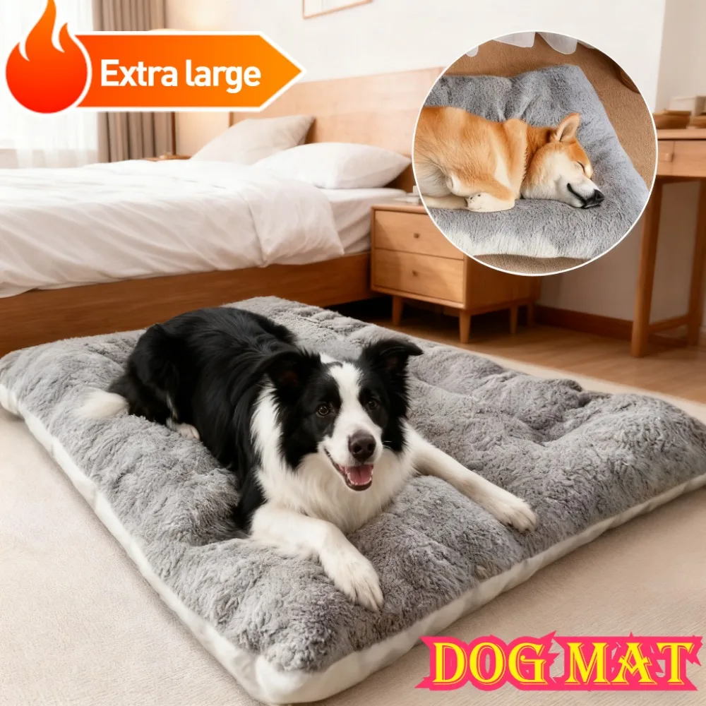 

Очень большой коврик для кровати для собак | Утолщенный, очень мягкий, нескользящий, моющийся коврик для клетки для собак, прочный и удобный