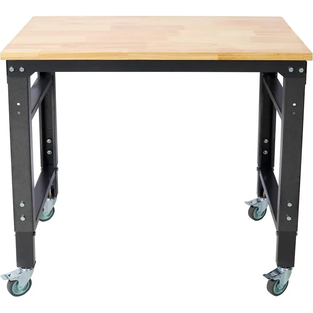 Adjustable Height 35x20 Rolling Workbench with 2000Lbs Capacity for Workshops and Garages