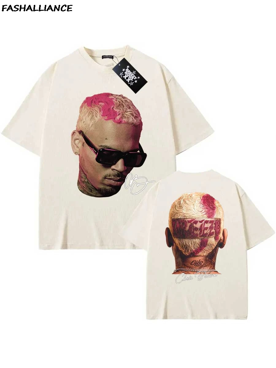 كريس براون علامة تي شيرت بريزي بول XX جولة 2025 تي شيرت الرجال الهيب هوب قصيرة الأكمام تي شيرت الشارع الشهير المشجعين هدية CB29 #3