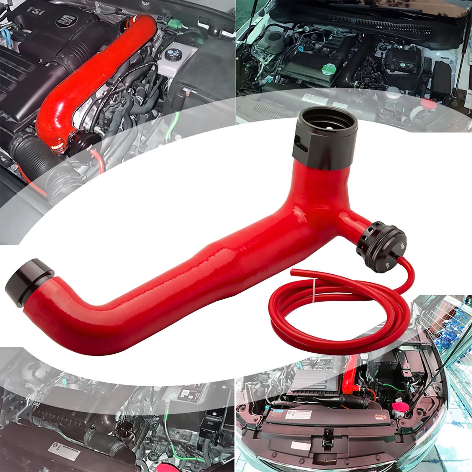 Válvula de descarga automática roja para Audi Skoda vw, válvula de descarga Fabia Octavia 1,2 y 1,4 motor TSI 2015-en Seat Ibiza Leon