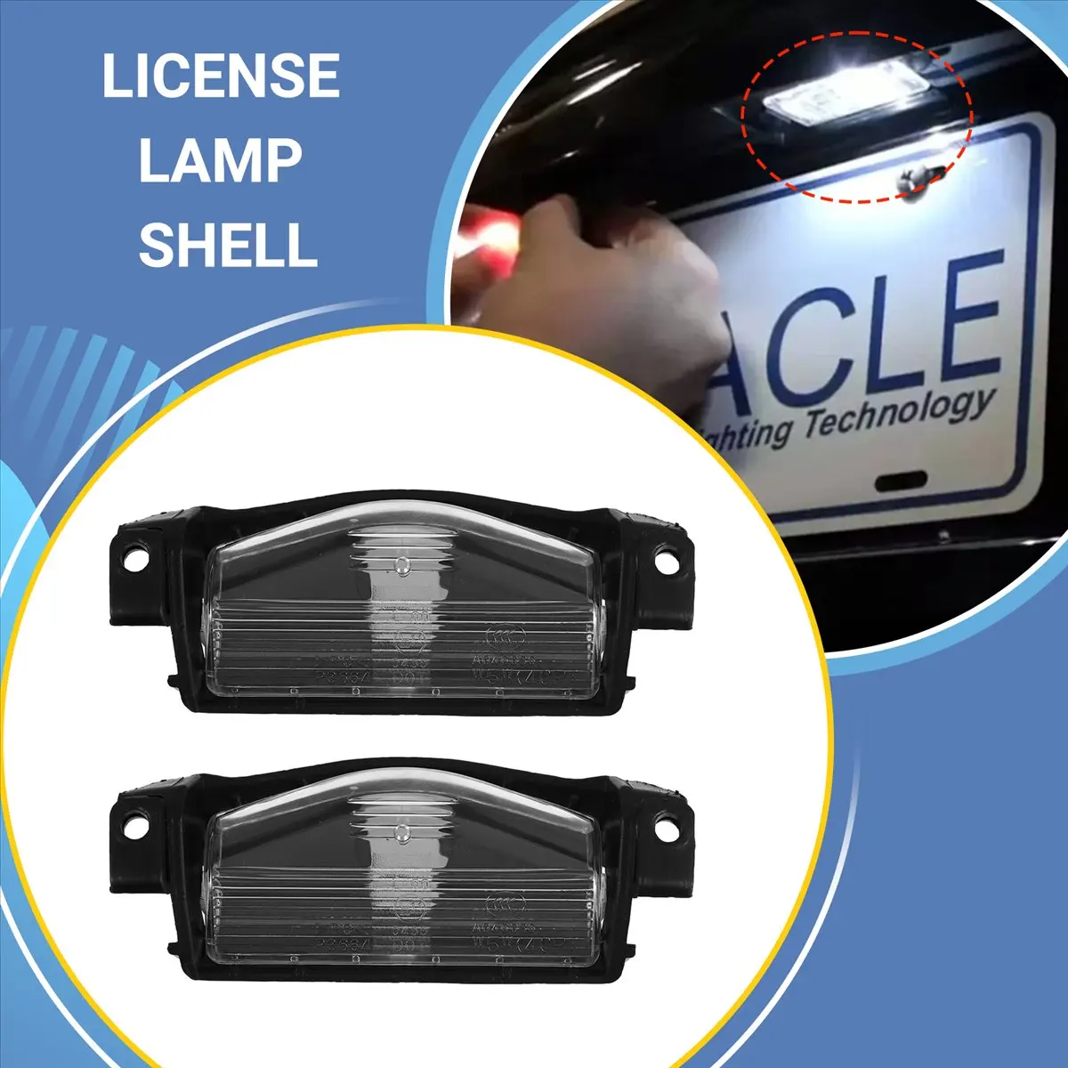 Compatible 2 Pcs Car License Plate Lamp Light Shell Cover for 2 3 M2 M3 2011-2013 BP4K-51-274 BBM4-51-274 BS1E-51-274