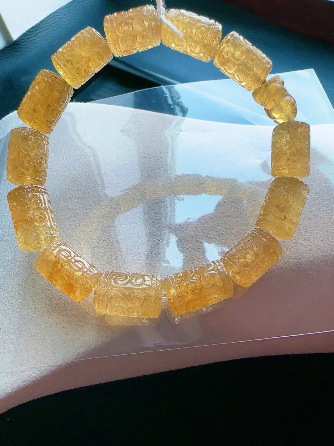 Natural Yellow Tourmaline Beads Bracelet Clear Round Beads 13.7/9.3mm Candy Yellow Tourmaline Women Jewelry AAAAAAA