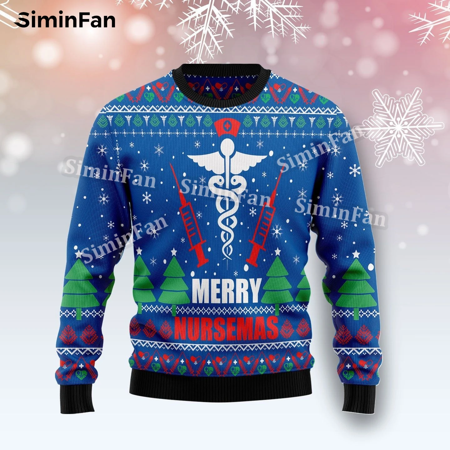 Merry Nursemas Ugly Christmas Sweatshirts Jumper 3D All Over Printed Pullover Male Long Sleeve Shirts Unisex Spring Autumn Tops