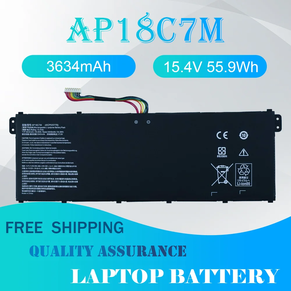 Batería para portátil AP18C7M AP18C7K 15.4V 50.9Wh para Acer Swift 3 SF314-57 SF314-58 Swift 5 SF514-54 SF514-55 de repuesto
