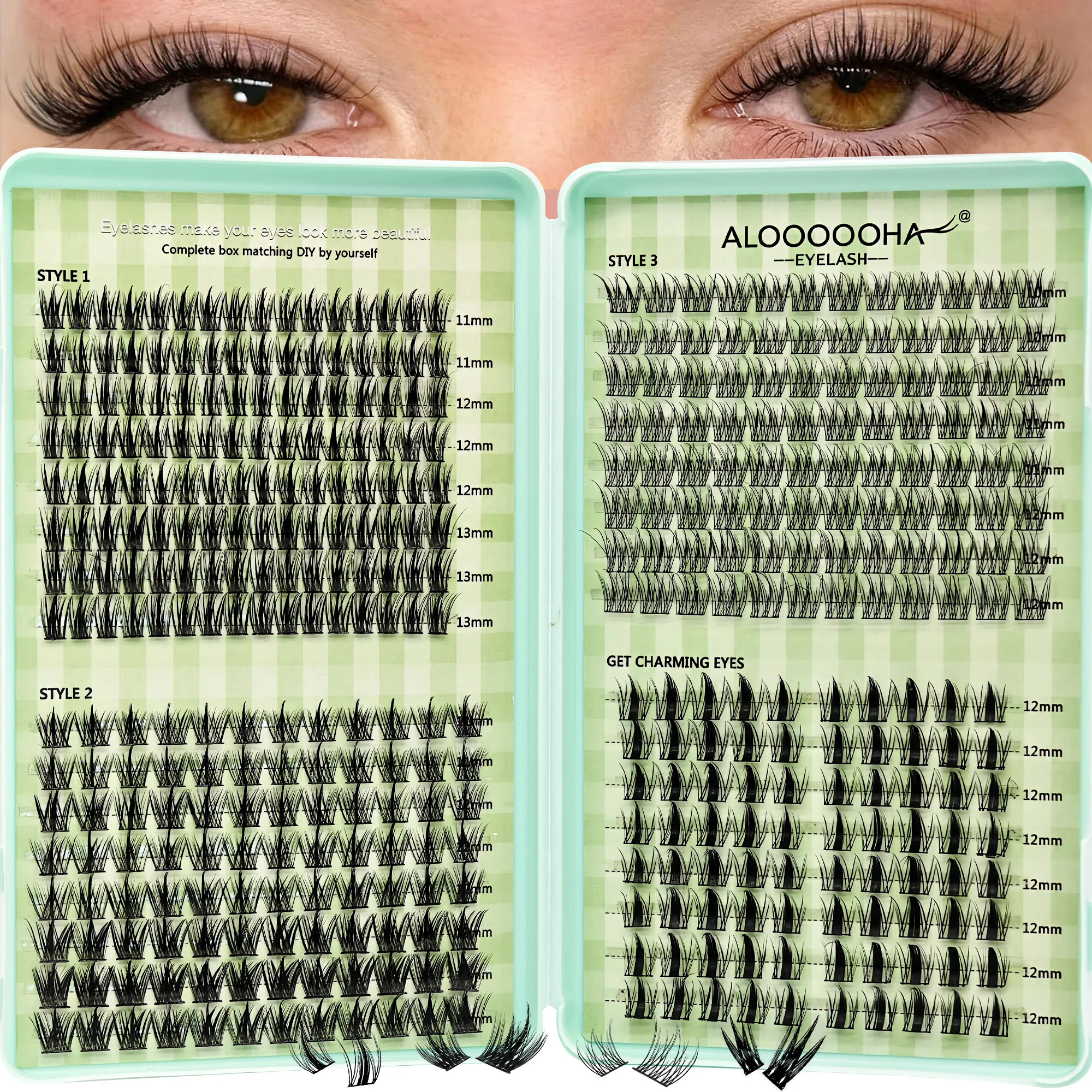 400-Cluster Segmented Eyelash Extensions for a lively, lightweight Look Available in Lengths of 10-13mm and Four Distinct Styles