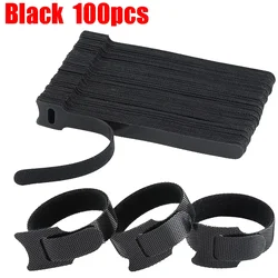 30/50/100pcs Releasable Cable Organizer Ties Mouse Earphones Wire Management Nylon Cable Ties Reusable Loop Hoop Tape Straps Tie
