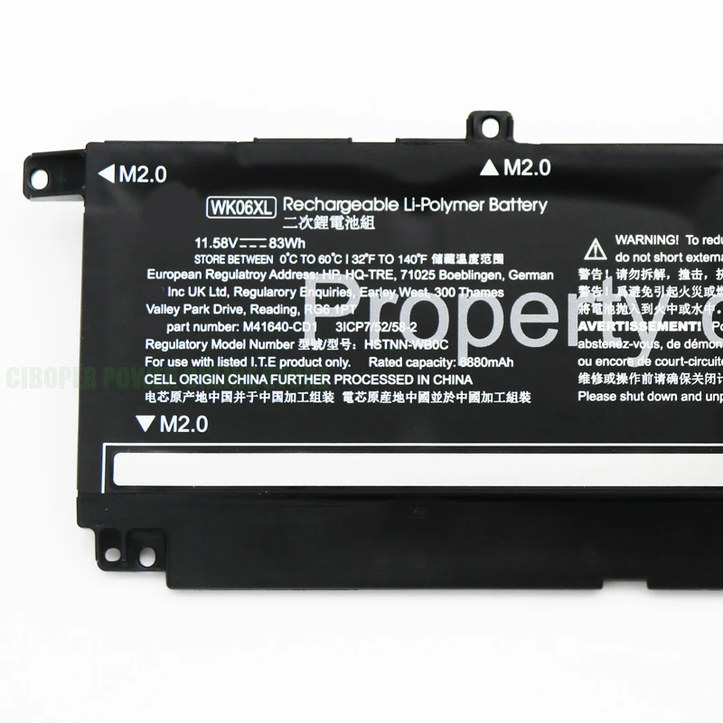 Imagem -03 - Bateria do Laptop Genuína Wk06xl Wk04xl 83wh 70wh para Presságio Série Hstnn-wb0c M41640-cd1 M41711005 Hstnn-ob2i M41640-ac1 cp