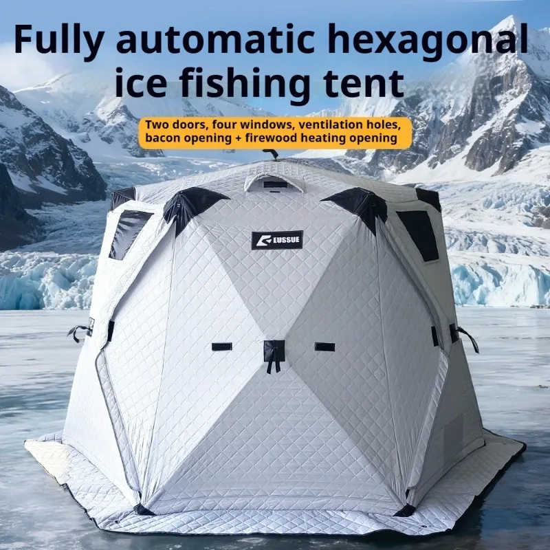 Cold-proof Winter Fishing Tents Portable Large Capacity Thickened Snow Fishing House Multifunctional Outdoor Camping Supplies