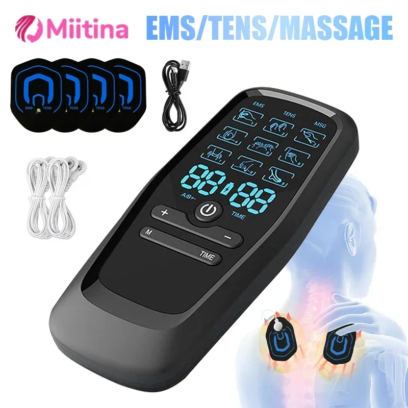 

ems electric Muscle Stimulator USB Physiotherapy Tens Unit Machines Pulse Impulse Full Body Massager 6 Modes Slimming Machine