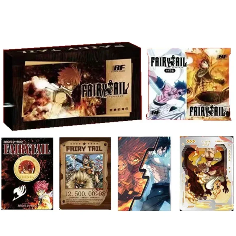 Fairy Tail Card Anime Figure Natsu Gray Lucy Gajeel Erza Mirajane Peripheral Collection Cards Board Game Children Birthday Gift