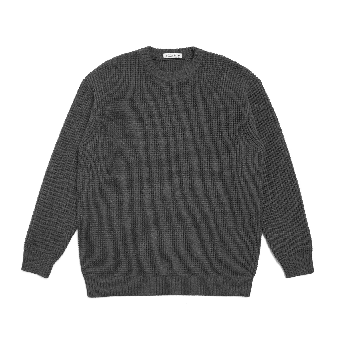 2023 Spring New Oversize Warm Heavyweight Sweater Men Waffle Pattern Plus Size Knit Pullovers