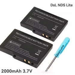 Rechargeable Battery Pack For Nintendo 2000mAh NDS DS Lite Replacement Battery with Screwdriver for NDSL DSL Battery for NDSL