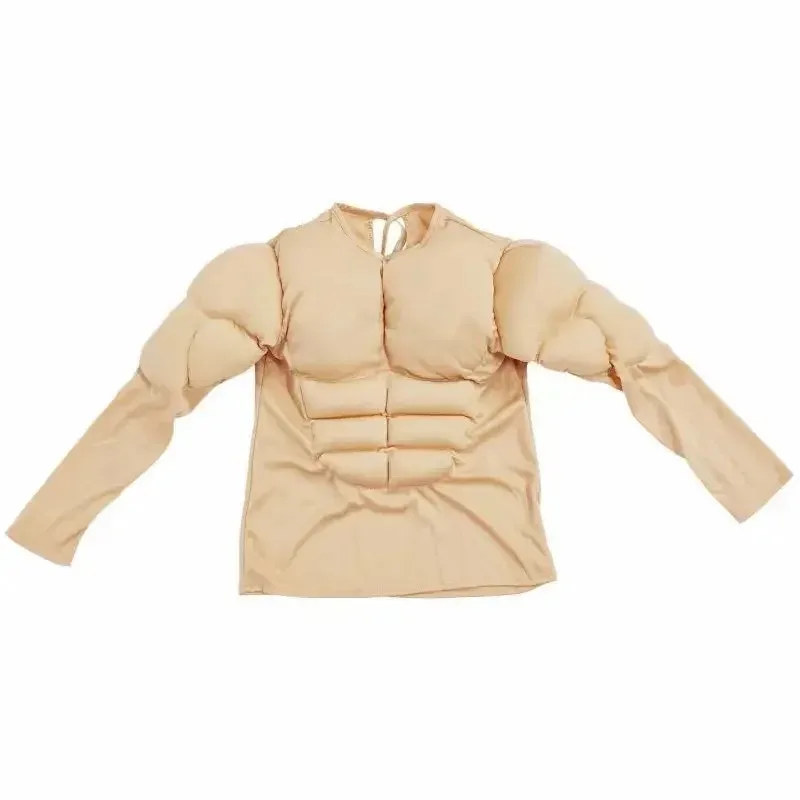 رجل العضلات تي شيرت كوس عضلات الصدر وهمية وعضلات البطن مضحك وسيم ليتل بوي العضلات القمم أداء الملابس