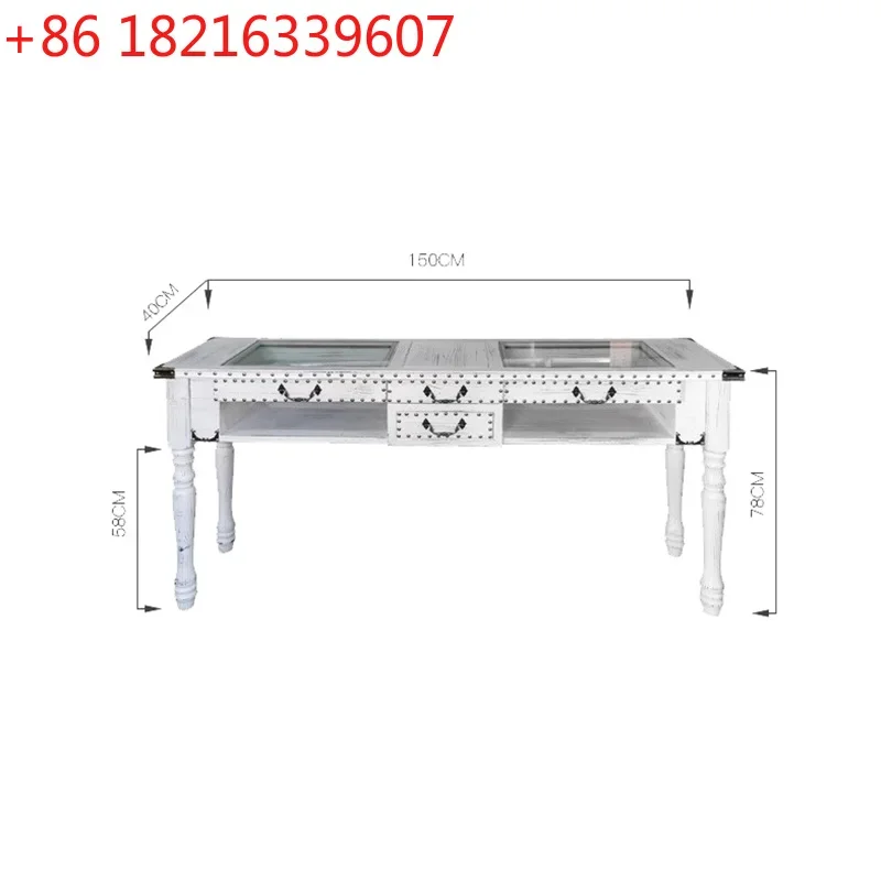 YAO Retro American Manicure Table With Drawers Beauty Professional Elegant Nail Table Beauty Glam Mesa De Manicura  Furnitu