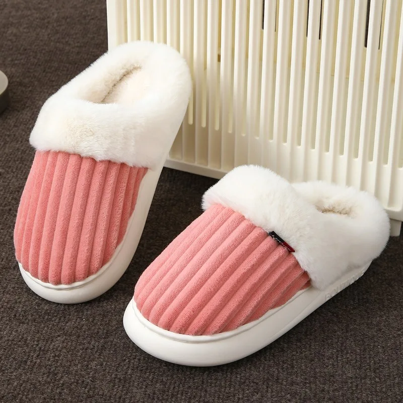 

New 2025 Cotton Slippers Indoor Home Soft Bottom Plush Unisex Slippers Winter Warm Anti-Slip Home Slippers Men