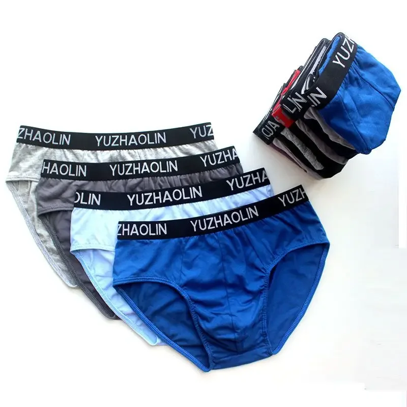 2026 New Teen Briefs Cotton Men's Underwear Men's Cotton Mid-rise Briefs Fashion Loose Boys Shorts 3/pcs