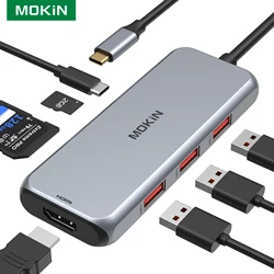 MOKiN USB Hub USB C Adapter Multi Ports Use Power Adapter Extensor 4K/60Hz HDMI USB 3.1 PD3.0 PC Computer Accessories for Laptop