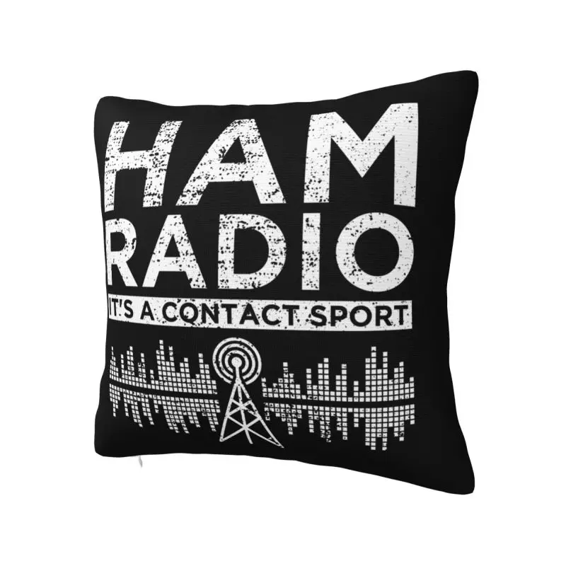 Licensed Ham Retro Radio Operator Cushion Cover 35x35 cm Polyester Soft Throw Pillow Case For Sofa Car  Home Decor Pillowcase