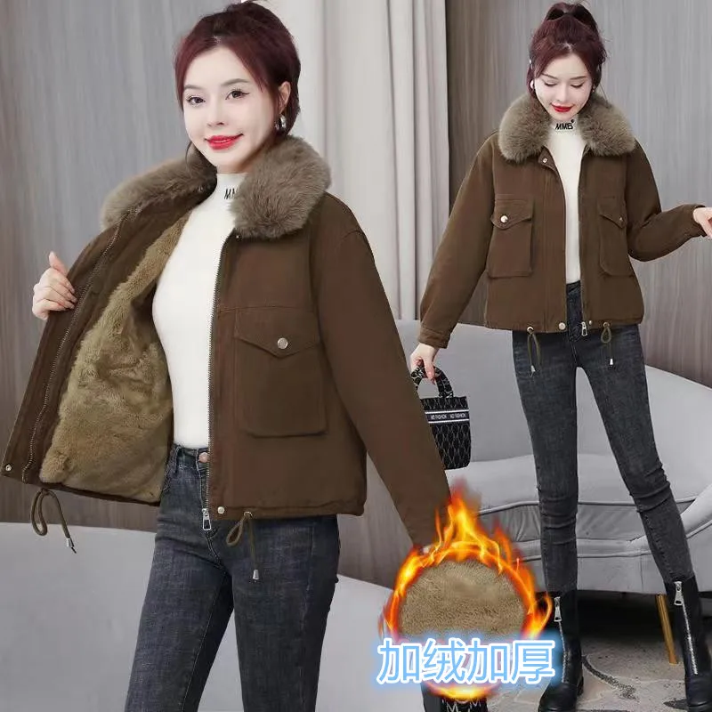 

Parkas Hip Hop Womens Autumn Classic Weatherproof Ribs Turn-Down Side-Button Flocking Diagonal Feminine V-Neck Woven Multicolor