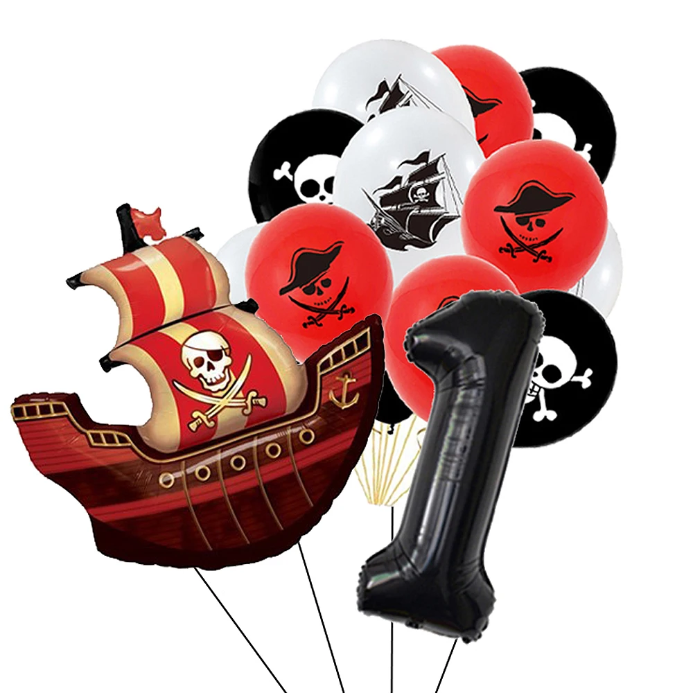 

Pirate Theme Kids Birthday Party Decoration 32in Number Ballon Ship Helium Globos Festivel Christmas Anniversary Party Supplies