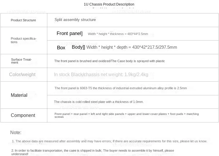 Imagem -06 - Controle Industrial 19 Polegada 1u Padrão Chassis Rack tipo 1u Projeto Plug-in Box Processing Personalizado Sheet Metal Shell Case de