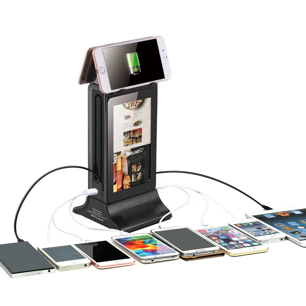 FYD-835SD High Capacity Powerbank 20000mah 40000mah Restaurant Charging Station Menu Power Bank Charger For Phone