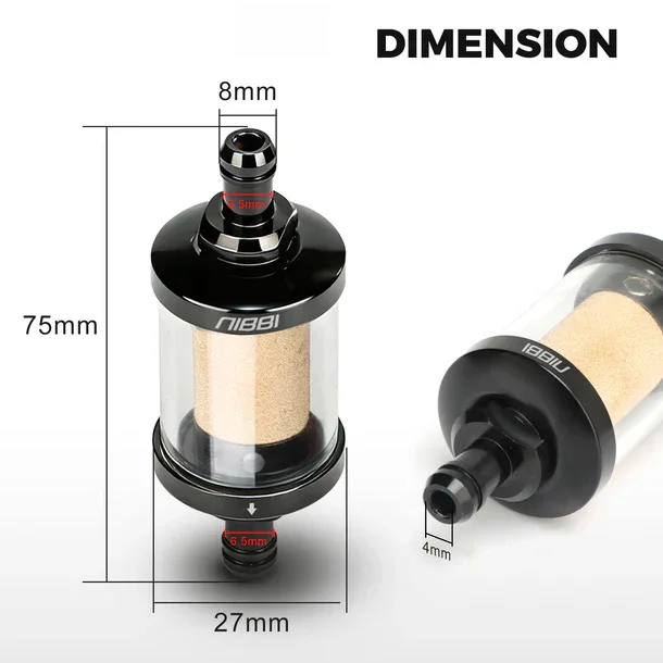 NIBBI CNC Aluminium 8mm Kraftstoff-Ölfilter Glas-Gas Gesinterte Kupferfilter-Kerne für Yamaha KTM Dirt Pit Bike Roller Motorrad – Detail 3