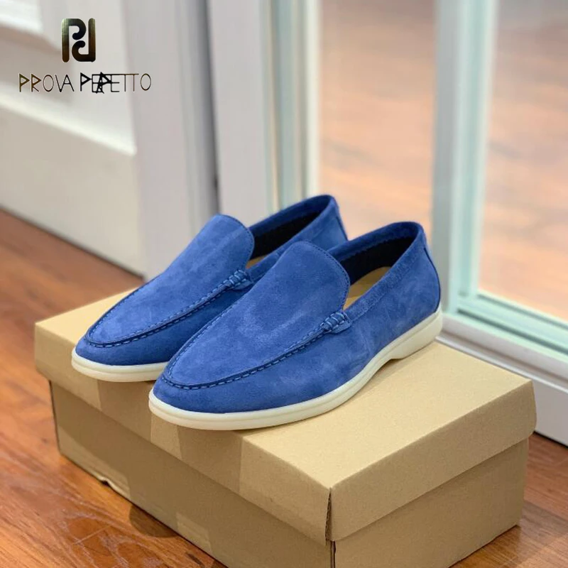 

Men Shoes Luxury Suede Leather Slip on Shoes Daily Mules for Male Blue Beige Excellent Quality Lofers Suede Round Toe Dress Shoe