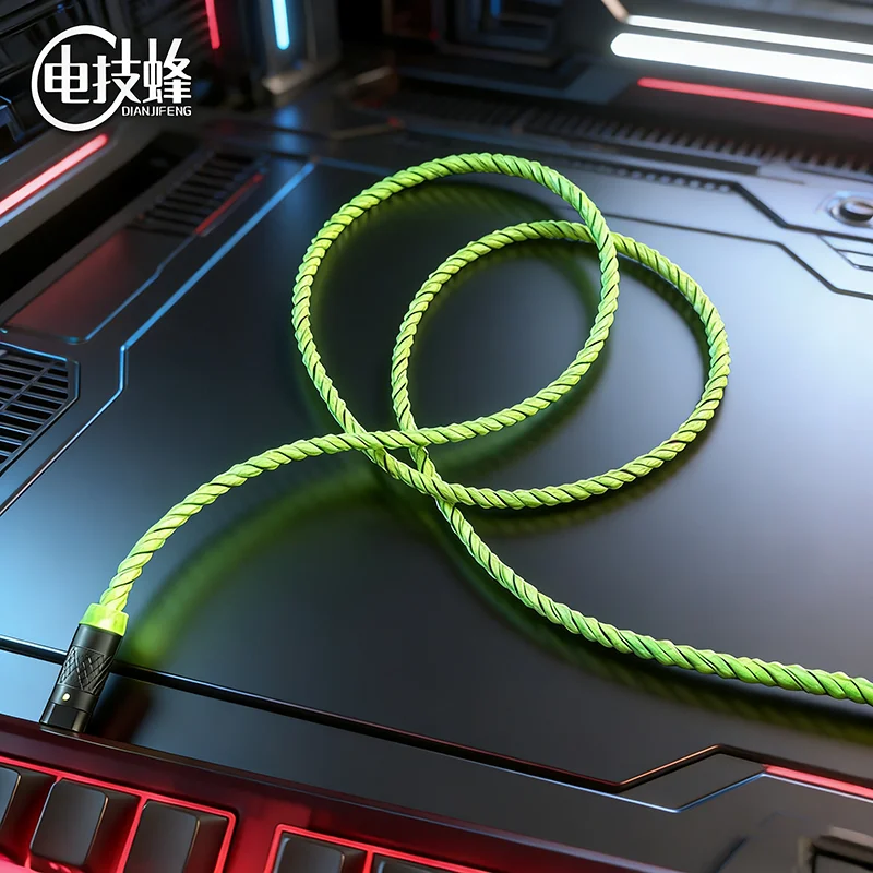 8k Rgb Aviator Cable Rainbow Gradient Light 1.5m Type-c E-sports Magnetic Axis Mechanical Keyboard Cable Data Wire