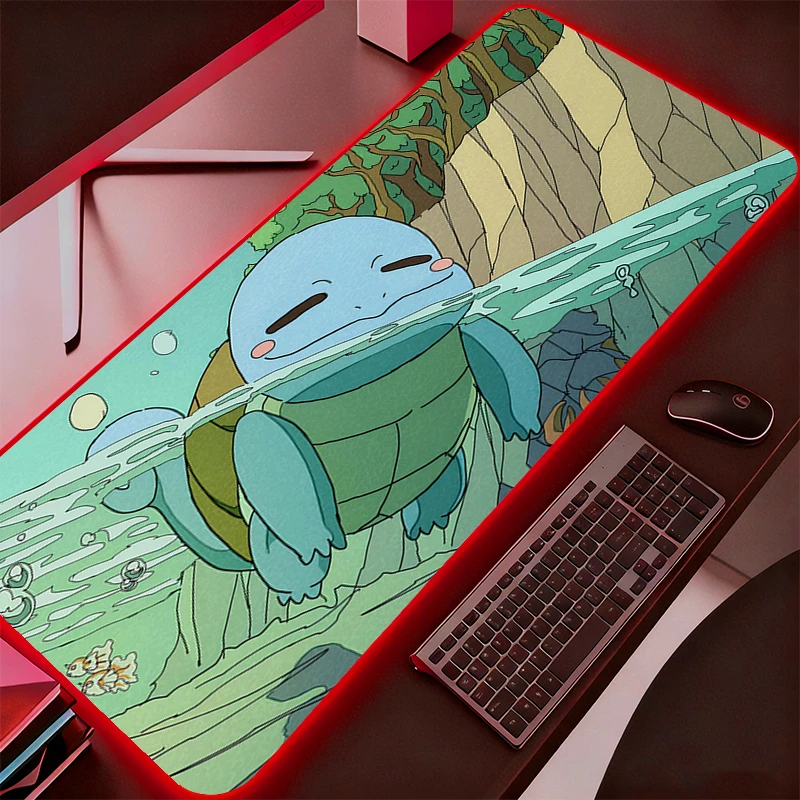 

RGB Mouse Pad Lockedge Backlight Gaming Accessories Computer Gamer Pokemon Pikachu Keyboard LED Mouse Mat Desk Mousepad