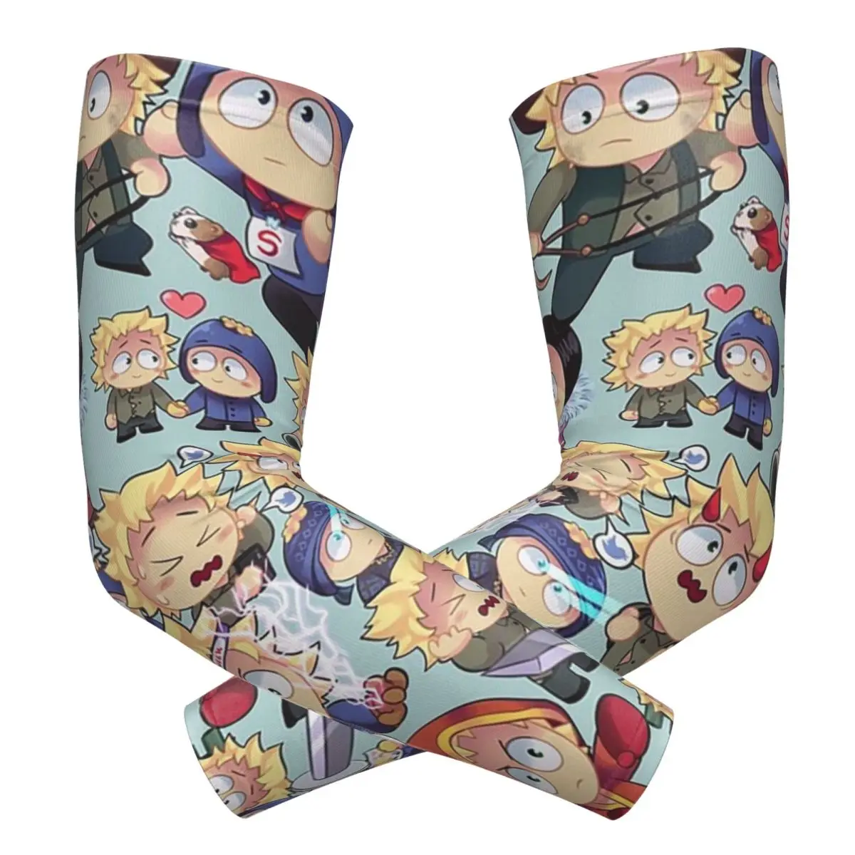South Park- Tweek X Craig Collage Outdoor Arm Sleeves Sun UV Protection Cover Summer Cycling Tattoo Sleeves