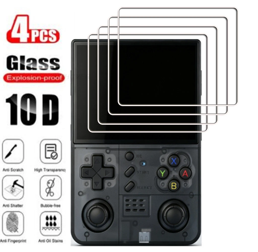 4Pcs Tempered Glass For R40XX Pro Max 4.2Inch R40XXProMax R40XXPro Max Gaming Handheld Screen Protector Protective Glass Film