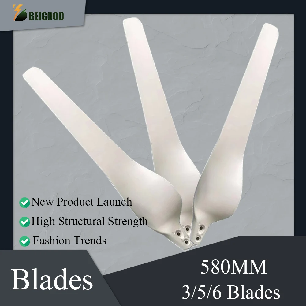 

580mm High Strength Nylon Fiber Windmill Accessories DIY 400W 600W 800W Wind Generator Wind Turbines 3/5/6 White Blades For Home