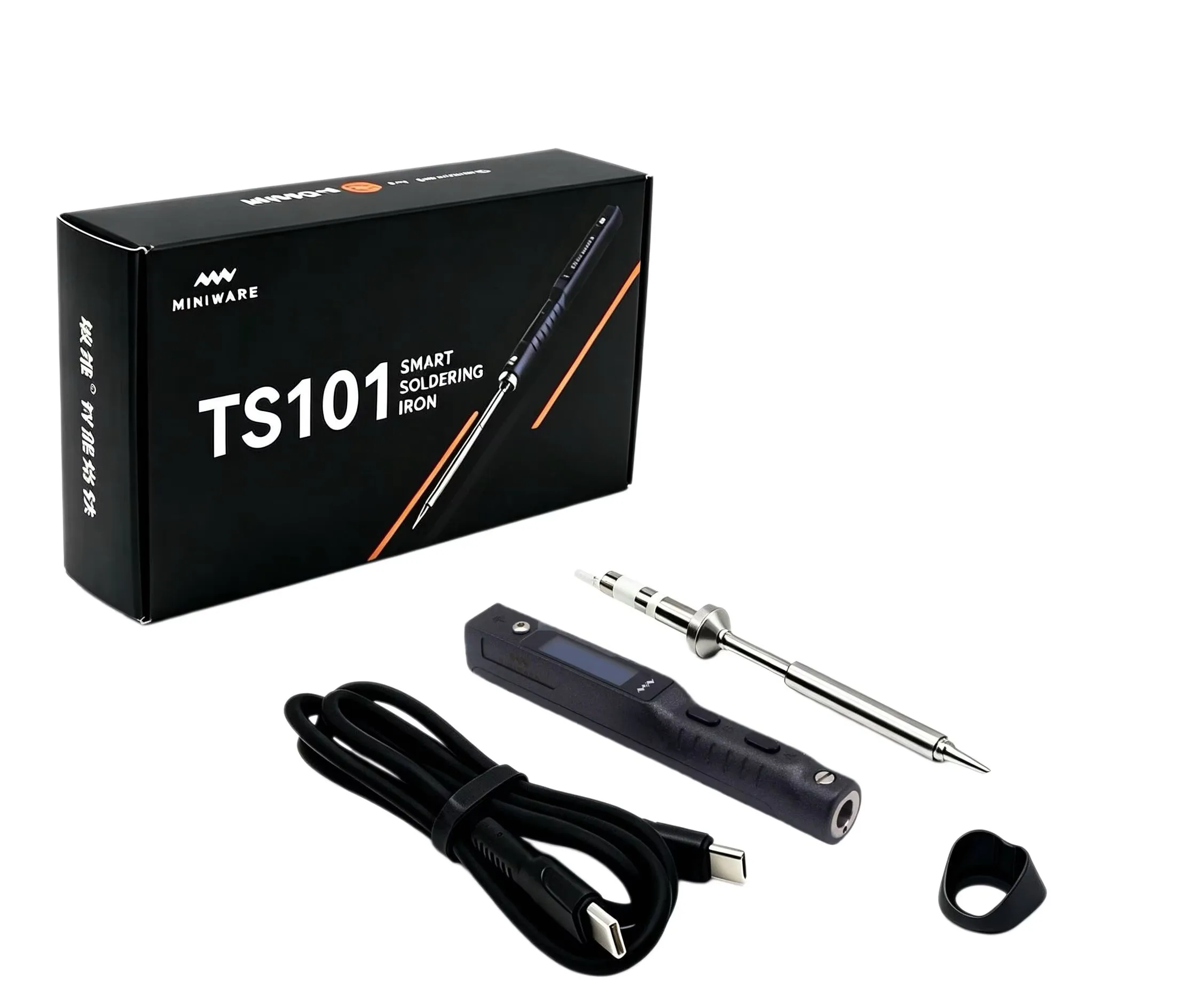 Origineel Miniware Blauw/Zwart Handvat TS101 Elektrische Soldeerbout Regelbare Temperatuur USB Draagbaar Digitaal Lasstation
