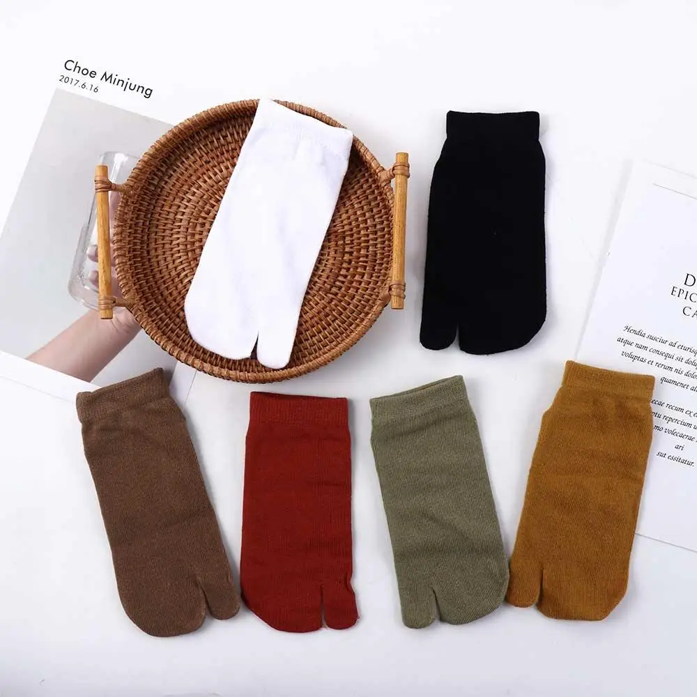 تنفس النساء اليابانية القطن للجنسين الرجال الجوارب الوجه بالتخبط سبليت تابي الجوارب اثنين تو الجوارب #4