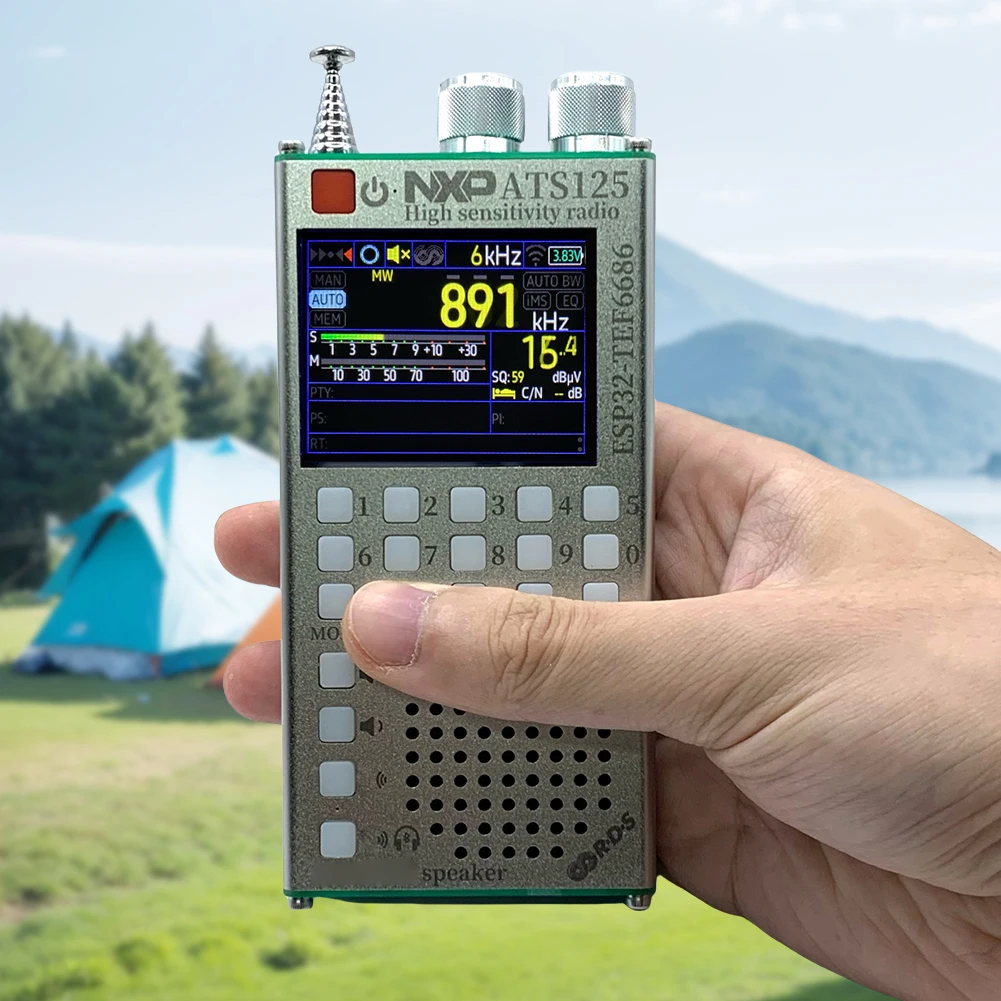 ATS125 متعدد الوظائف راديو BT TEF6686 رقاقة RDS عرض البيانات راديو LCD شاشة ملونة باليد راديو استقبال للداخلية في الهواء الطلق