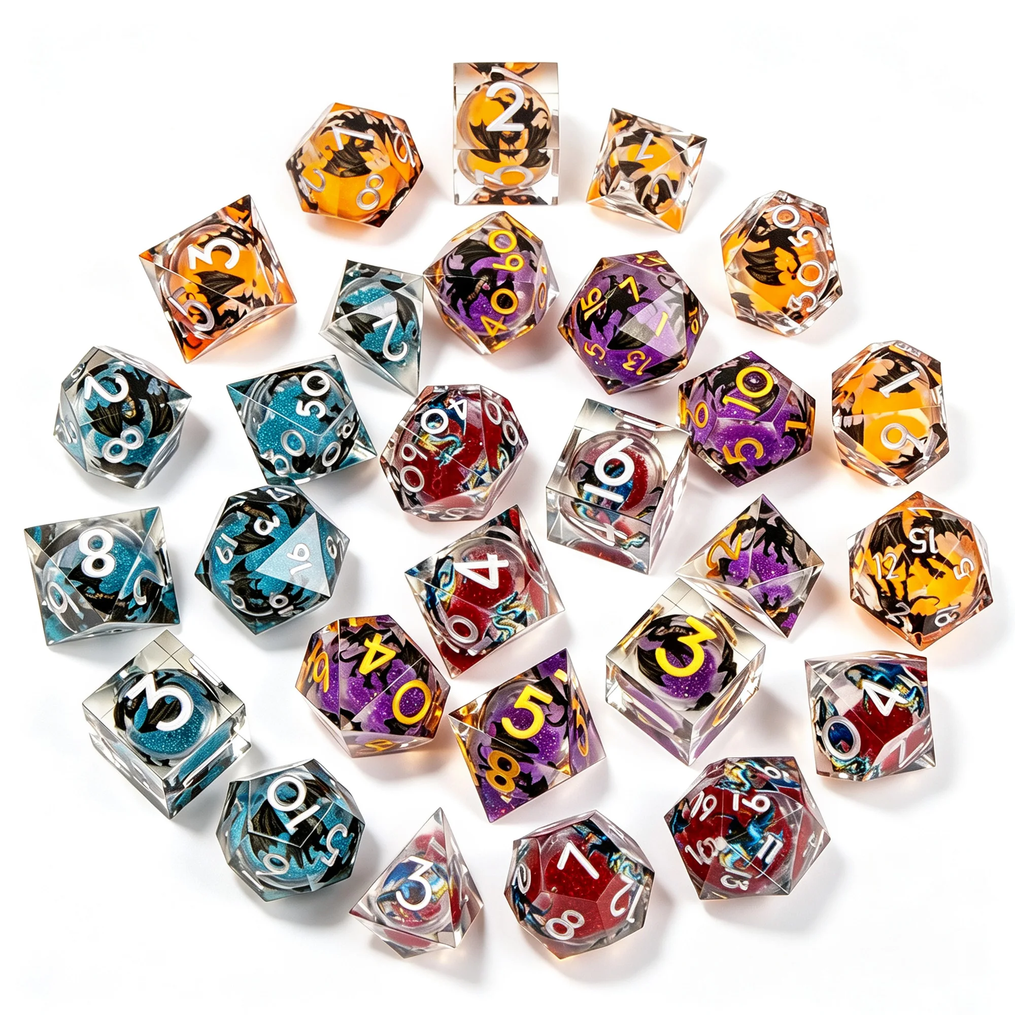 conjunto-de-7-dados-poliedricos-mistos-estilos-aleatorios-materiais-diversos-dados-rpg-sortidos-para-jogos-de-tabuleiro