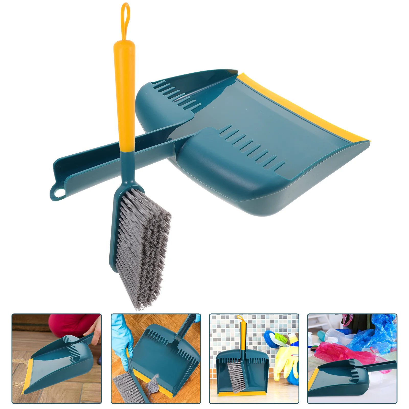 

1 set Broom Dustpan Set Heavy Duty Cleaning Brush Household Kitchen Car Fireplace Desktop Small Handheld Sweep Tool Durable Long