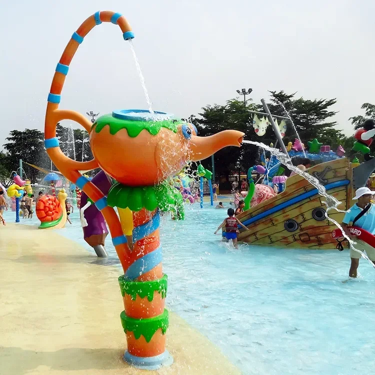 Outdoor Water Sprinkler Aqua Park Swimming Pool Play Mushroom Sprayer Play Set Equipment Splash Pad Park