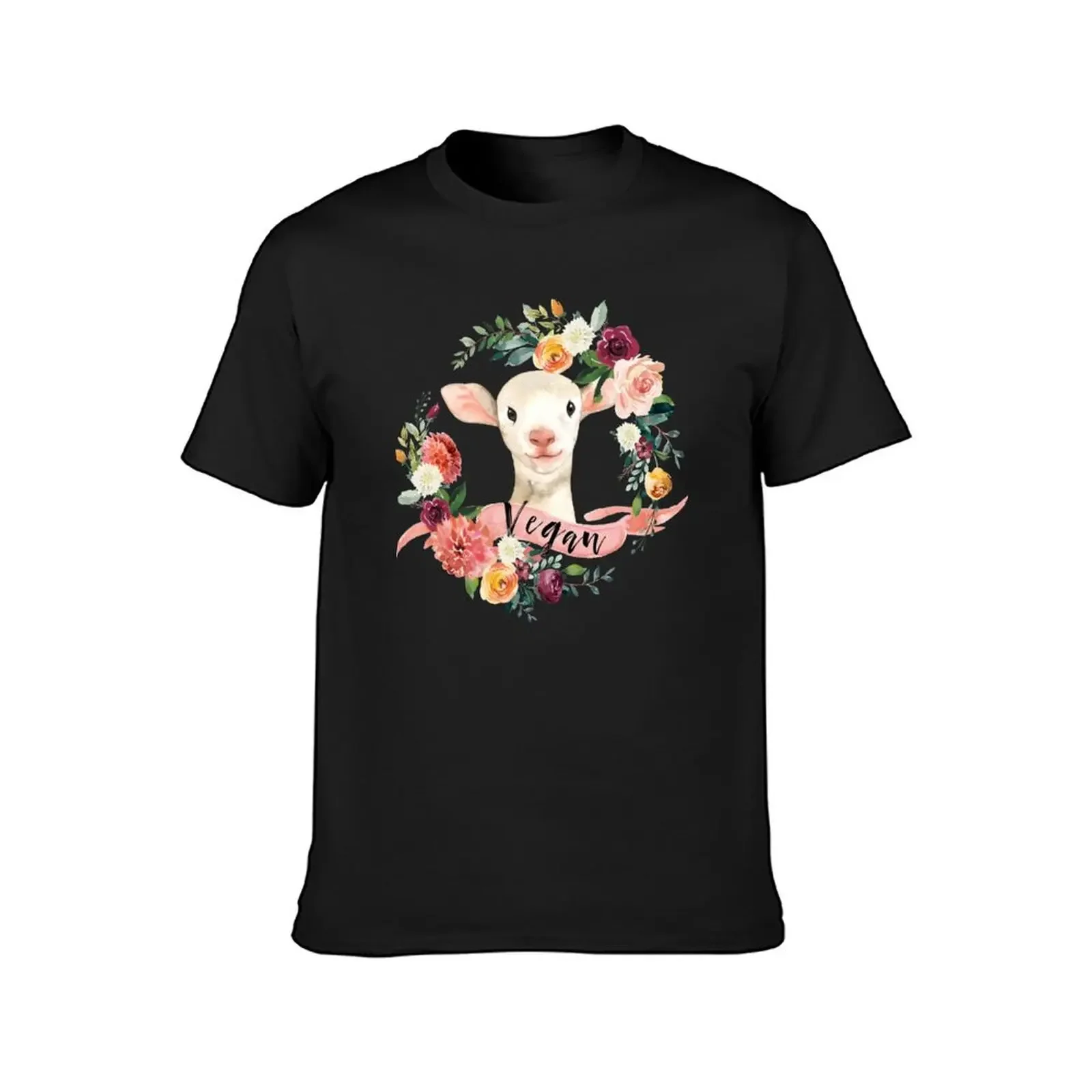 Vegan - Floral Lamb T-Shirt shirts graphic tees graphic tee shirt mens graphic t-shirts