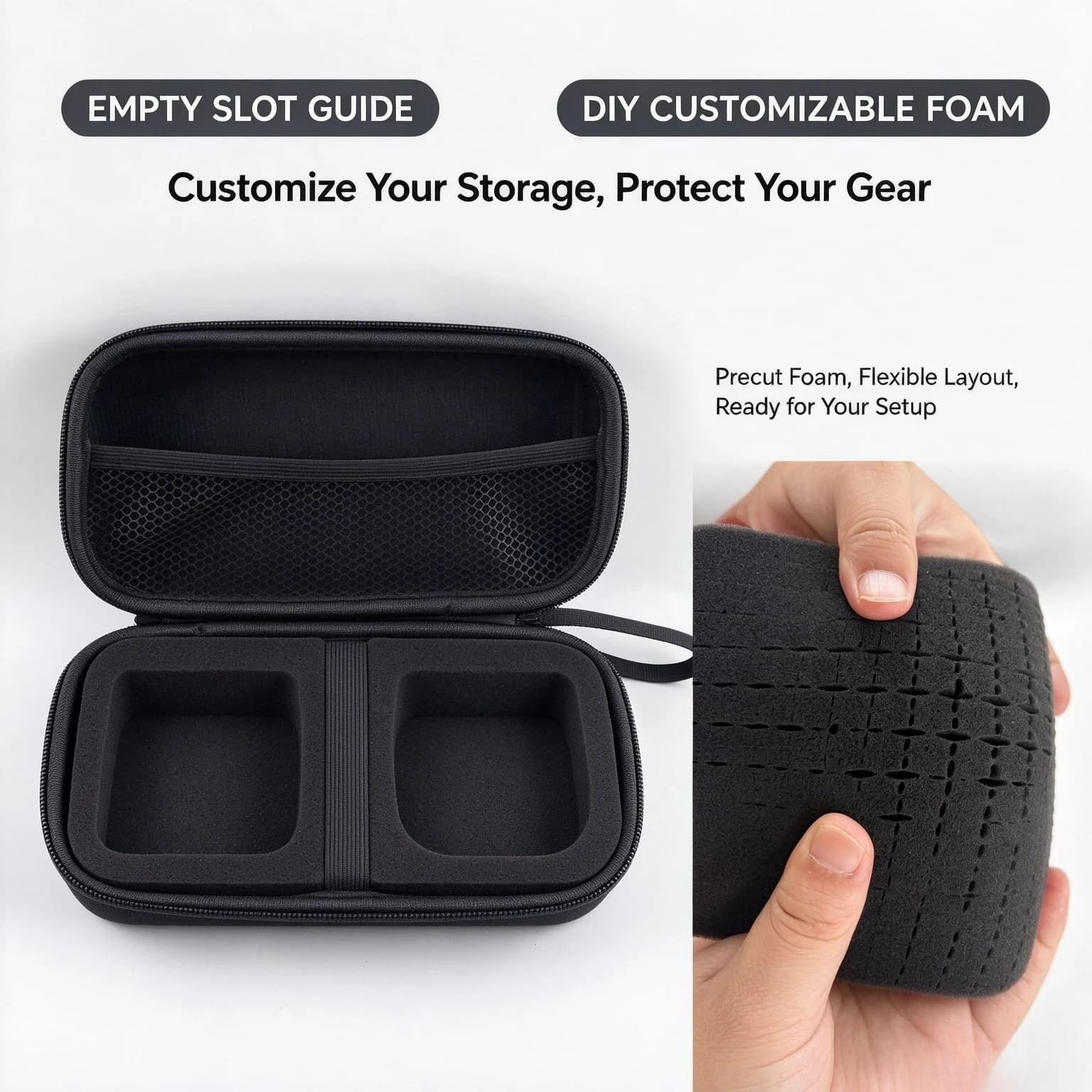 Portable EVA Protective Carrying Bag with DIY Customizable Foam for NOCO XGrid X30/X65/X100 Charger & XC1 XC2 XC3 USB‑C Cables